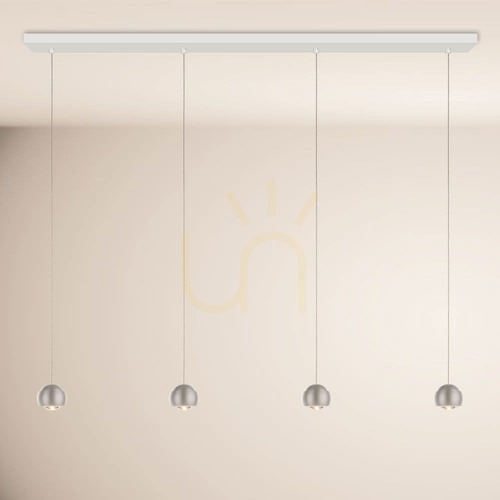 Jelölje be LED függőlámpa s.luce Beam, 4 fényforrásos, ezüst, 160 cm, 32 W, fényerő-szabályozható