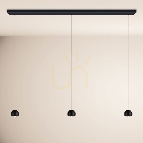 Jelölje be LED függőlámpa s.luce Beam, fekete, 3 fényforrásos, 160 cm, 24 W, 3000 K, szabályozható