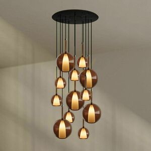 Csillár s.luce Belluna, 12 izzós, barna üveg, Ø 80 cm mennyezetrózsával 1 Csillár s.luce Belluna, 12 izzós, barna üveg, Ø 80 cm mennyezetrózsával small 1