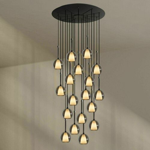 Jelölje be Csillár s.luce Belluna, 20 izzós, füstszínű üveg, E14, Ø 120 cm