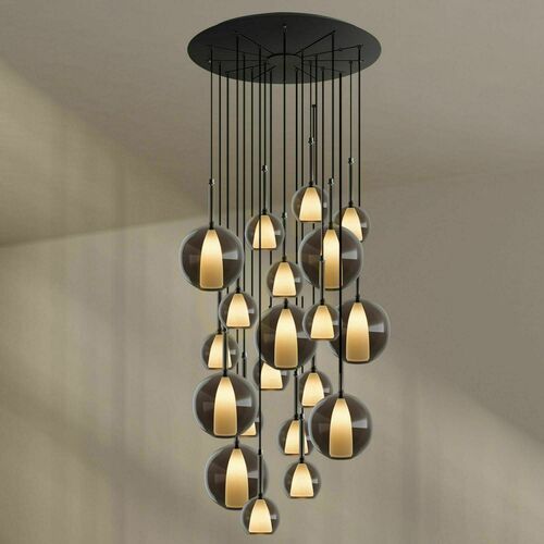 Jelölje be Csillár s.luce Belluna, 20 fényforrásos, füstszínű üveg, Ø 120 cm