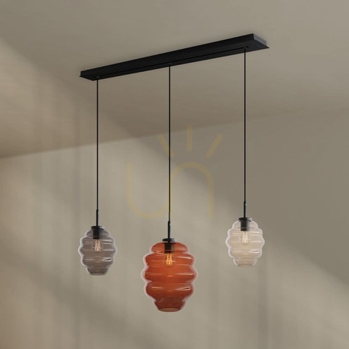 Jelölje be Függőlámpa s.luce Echos, 3 izzós, többszínű üveg, 120 cm, E27