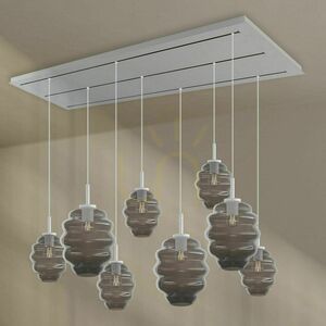 Függőlámpa s.luce Echos, 8 lámpás, 3 soros, füstszínű üveg, 200 cm, E27 1 Függőlámpa s.luce Echos, 8 lámpás, 3 soros, füstszínű üveg, 200 cm, E27 small 1