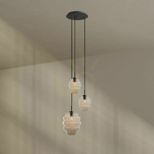 Jelölje be Függőlámpa s.luce Echos, 3 izzós, átlátszó üveg, E27, Ø 18/25 cm