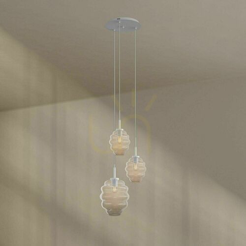 Jelölje be Függőlámpa s.luce Echos, 3 izzós, átlátszó üveg, E27, Ø 18/25 cm