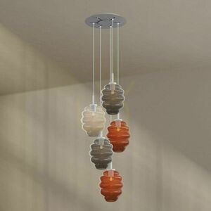 Csillár s.luce Echos, 5 fényforrásos, színes üveg, Ø 60 cm, E27 0 Csillár s.luce Echos, 5 fényforrásos, színes üveg, Ø 60 cm, E27 small 0
