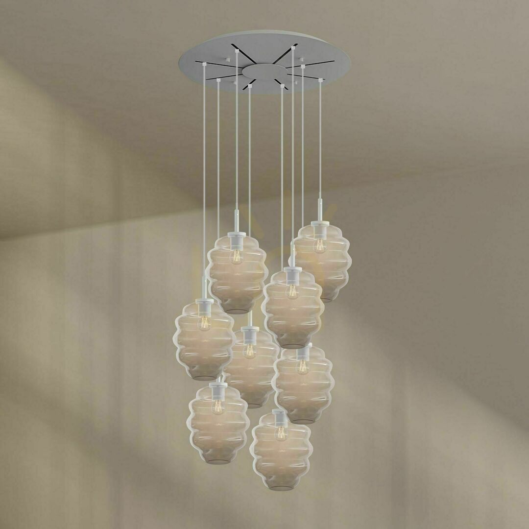 Kijelző Csillár s.luce Echos, 8 fényű, átlátszó üveg, E27, Ø 80 cm Csillár s.luce Echos, 8 fényű, átlátszó üveg, E27, Ø 80 cm