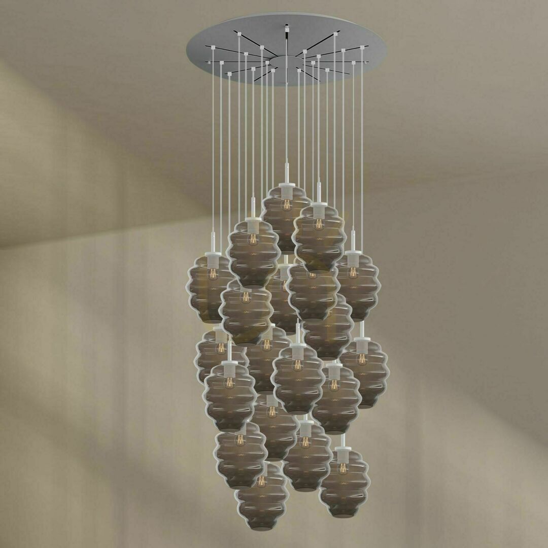 Jelölje be Csillár s.luce Echos, 20 fényforrásos, füstszínű üveg, E27, Ø 120 cm Csillár s.luce Echos, 20 fényforrásos, füstszínű üveg, E27, Ø 120 cm
