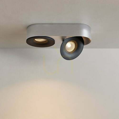 Jelölje be LED mennyezeti spotlámpa s.luce Santa Duo, 2 lámpás, forgatható, ezüst, 22 W, 2700 K