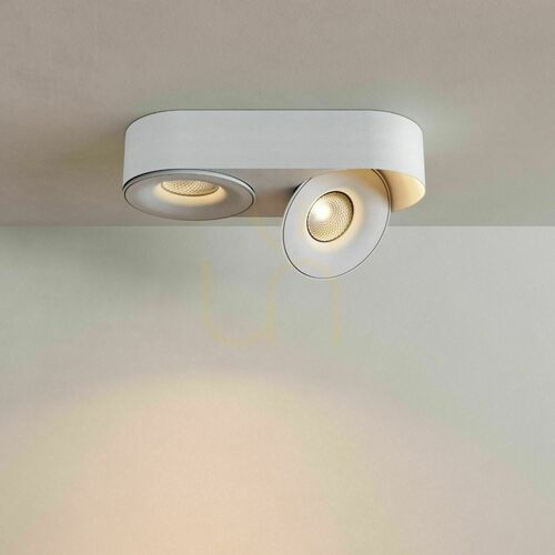 Jelölje be LED mennyezeti spotlámpa s.luce Santa Duo, 2 lámpás, forgatható, ezüst, 22 W, 2700 K