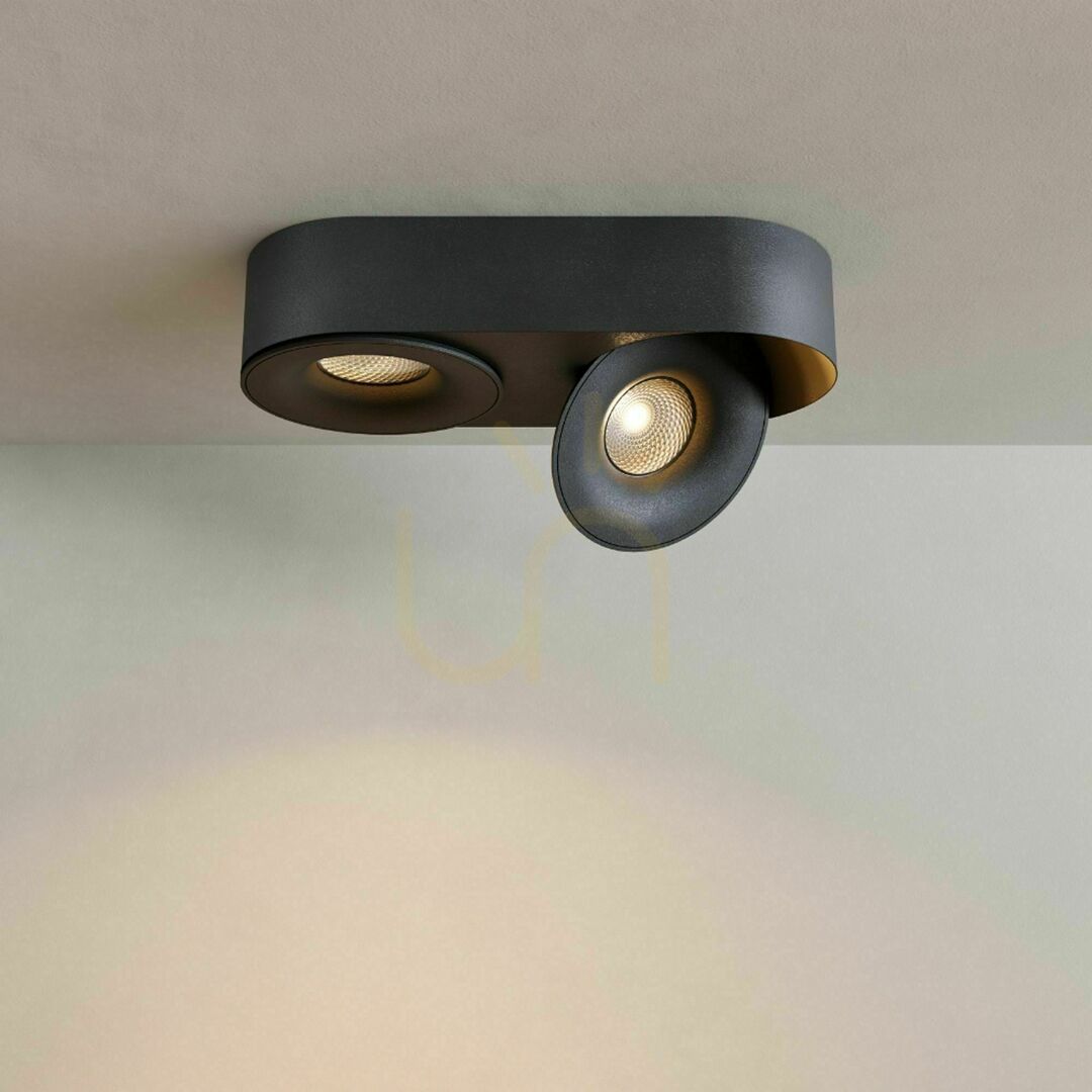 Kijelző Állítható LED mennyezeti spotlámpa s.luce Santa Duo, fehér, 2 fejes, 22 W, 4000 K, dimmelhető Állítható LED mennyezeti spotlámpa s.luce Santa Duo, fehér, 2 fejes, 22 W, 4000 K, dimmelhető