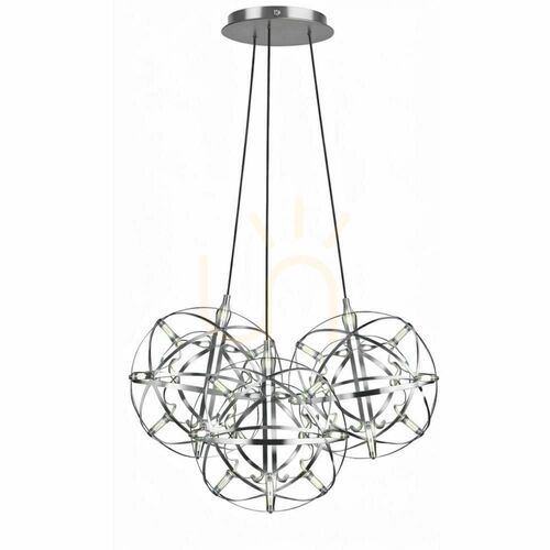 Jelölje be LED függőlámpa s.luce Atom Cluster, 3 lámpás, króm, Ø30 cm, 3000 K