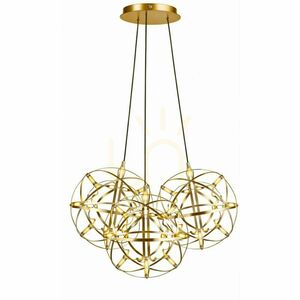 LED függőlámpa s.luce Atom Cluster, 3 lámpás, aranyszínű, Ø30 cm, 3000 K small 3