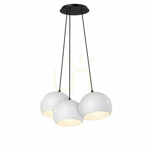 Jelölje be Függőlámpa s.luce Ball, 3 izzós, fehér fém gömbbúrákkal, 3×20 cm, E27