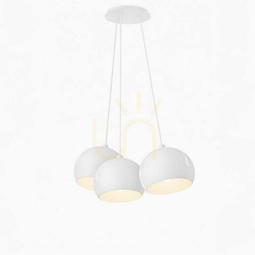 Jelölje be Függőlámpa s.luce Ball, fehér fém, 3 lámpás, E27, 3×Ø20 cm