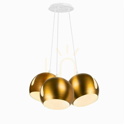 Jelölje be Függőlámpa s.luce Ball, 3 lámpás, aranyszínű fém, Ø 30 cm, 3×E27