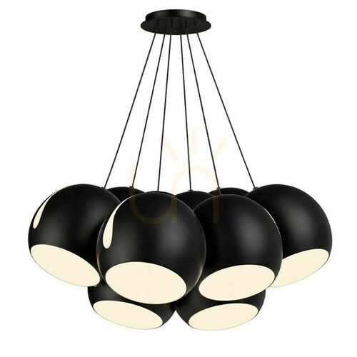 Jelölje be Függőlámpa s.luce Ball, 7 izzós, fekete fém, E27, Ø30 cm