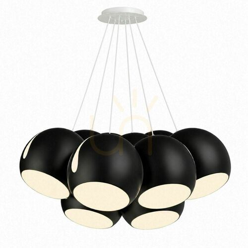Jelölje be Függőlámpa s.luce Ball, 7 izzós, fekete fém, E27, 7×30 cm