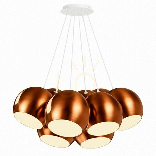 Jelölje be Függőlámpa s.luce Ball, 7 lámpás, rézszínű fém, E27, 7 × Ø30 cm