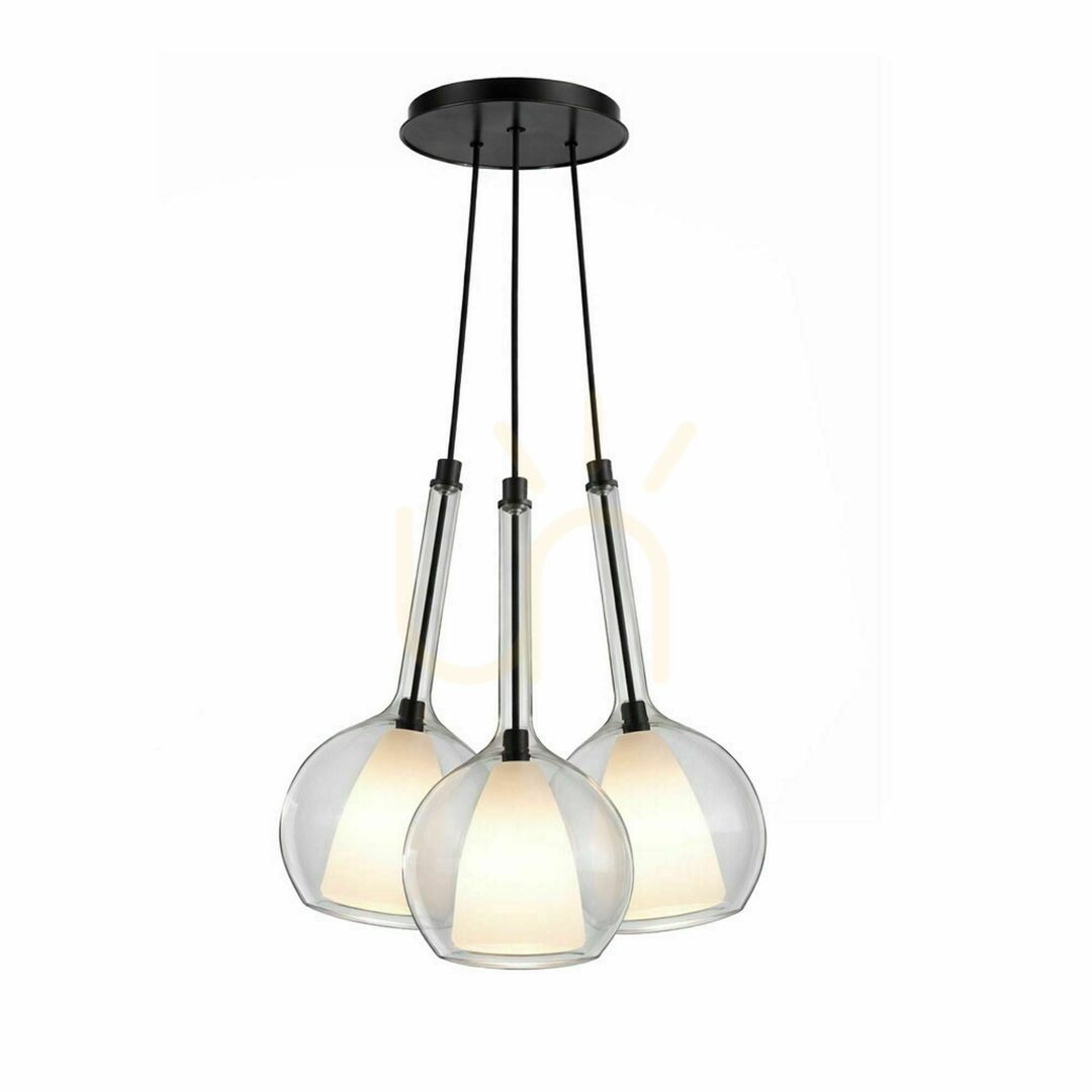 Nézze meg Függőlámpa s.luce Belluna, 3 izzós, E14, átlátszó üveg, modern stílus Függőlámpa s.luce Belluna, 3 izzós, E14, átlátszó üveg, modern stílus