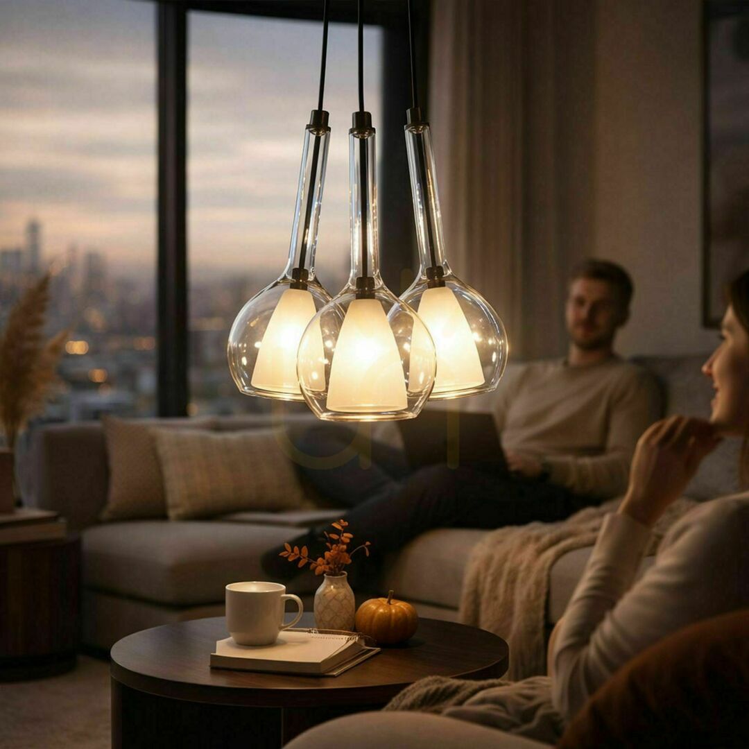 Megtekintés Függőlámpa s.luce Belluna, 3 izzós, E14, átlátszó üveg, modern stílus Függőlámpa s.luce Belluna, 3 izzós, E14, átlátszó üveg, modern stílus