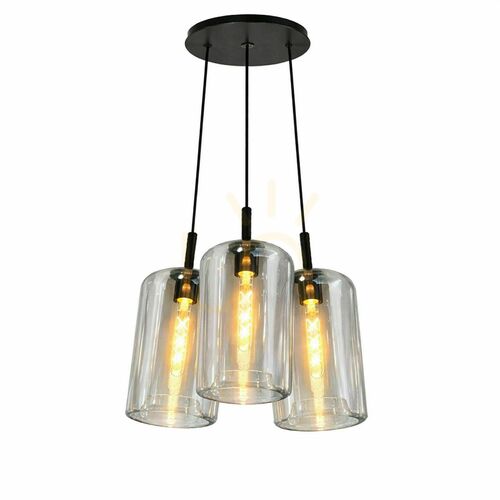 Jelölje be Függőlámpa s.luce Cruet Cluster, 3 izzós, E27, átlátszó üveg, 3 × Ø17 cm