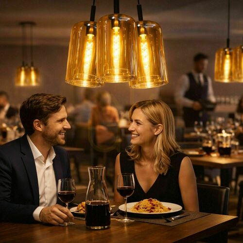 Jelölje be Függőlámpa s.luce Cruet Cluster, 3 izzós, színes üvegbúrákkal, E27, Ø17 cm