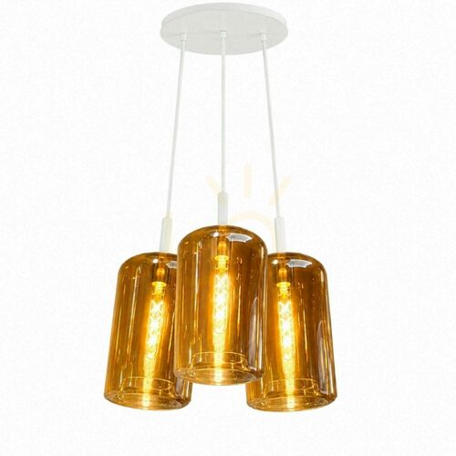 Jelölje be Függőlámpa s.luce Cruet Cluster, 3 izzós, borostyán üveg, 3×E27, Ø17 cm