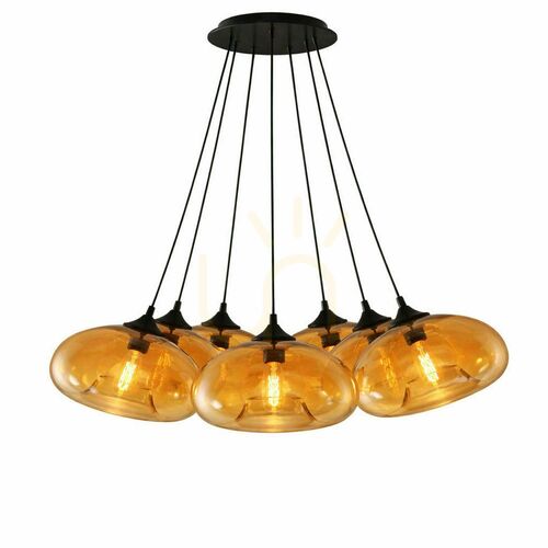 Jelölje be Függőlámpa s.luce Cruet, 7 izzós, borostyánszínű üveg, 7×E27