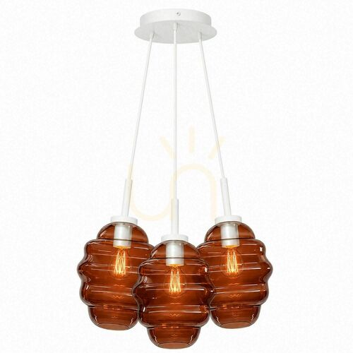 Jelölje be Függőlámpa s.luce Echos Cluster, 3 izzós, színes üveg, 3×18 cm, E27