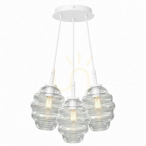 Jelölje be Függőlámpa s.luce Echos Cluster, 3 izzós, átlátszó üveg, 3×18 cm, E27