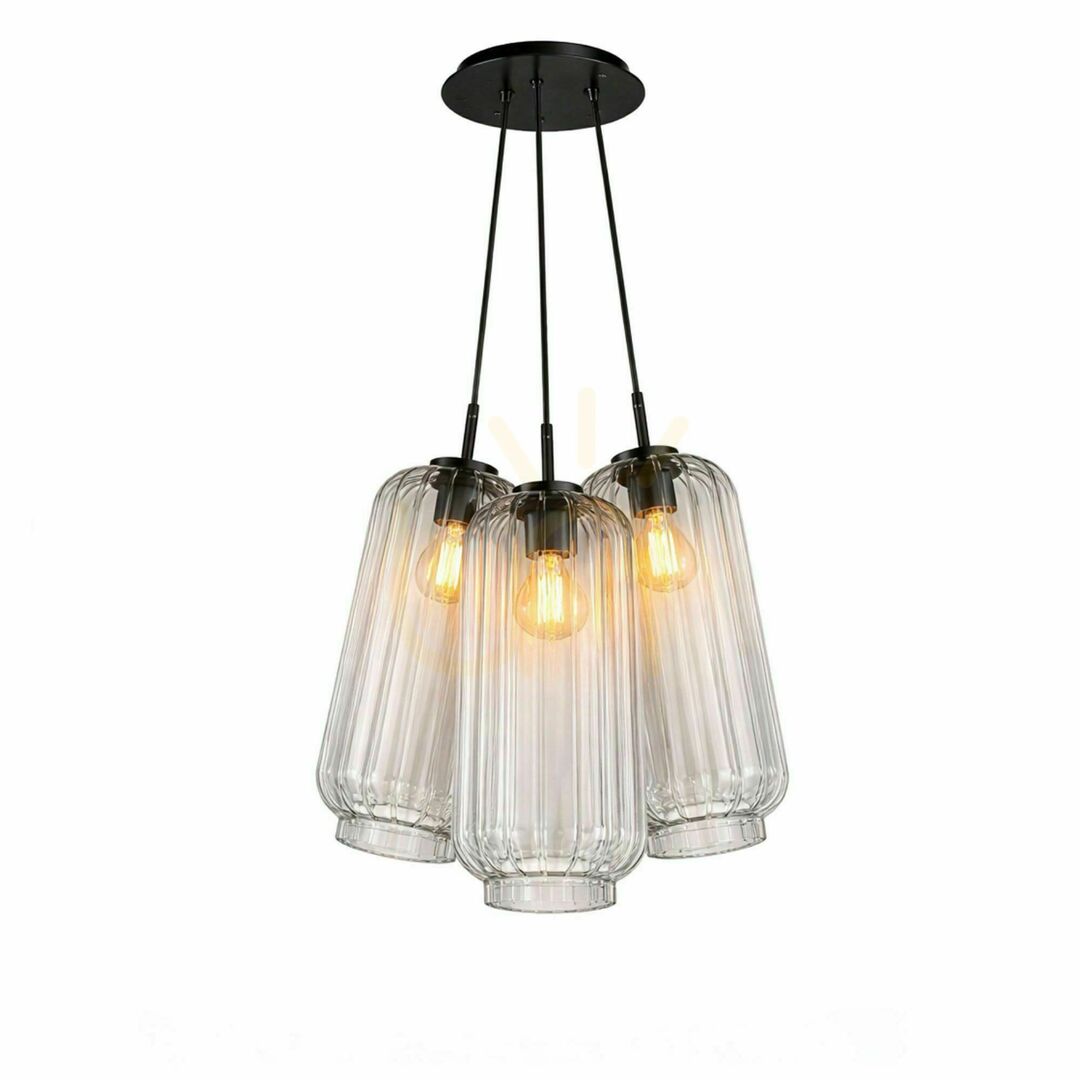 Kilátás Függőlámpa s.luce Velo Cluster, 3 izzós, színes üveg, 3×18 cm, E27 Függőlámpa s.luce Velo Cluster, 3 izzós, színes üveg, 3×18 cm, E27
