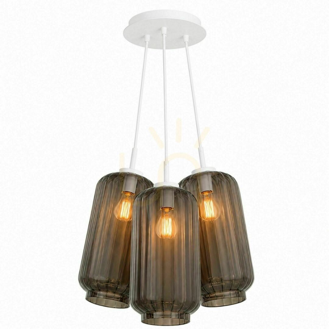 Jelölje be Függőlámpa s.luce Velo Cluster, 3 izzós, füstszínű üveg, 3 × Ø18 cm, E27 Függőlámpa s.luce Velo Cluster, 3 izzós, füstszínű üveg, 3 × Ø18 cm, E27