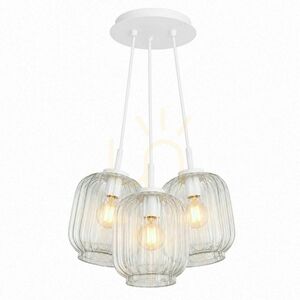 Üveg függőlámpa s.luce Velo Cluster, 3 izzós, átlátszó, 3×Ø20 cm, E27 small 11