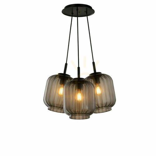 Nézze meg Függőlámpa s.luce Velo Cluster, 3 izzós, füstszínű üveg, E27, 3×20 cm