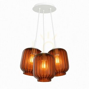 Függőlámpa s.luce Velo Cluster, 3 izzós, barna üveg, 3 × Ø20 cm, E27 small 9