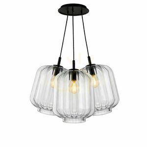 Függőlámpa s.luce Velo Cluster, barna üveg, 3 izzós, E27, 3 × Ø25 cm small 5