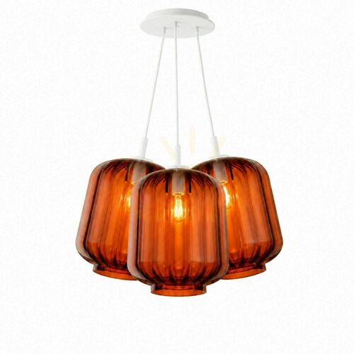 Nézze meg Függőlámpa s.luce Velo Cluster, barna üveg, 3 izzós, E27, 3 × Ø25 cm