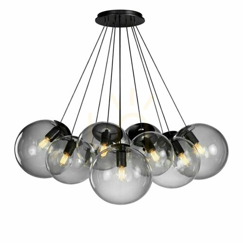 Jelölje be Függőlámpa s.luce Orb Cluster, 13 fényforrásos, füstszínű üveg, 13×E27