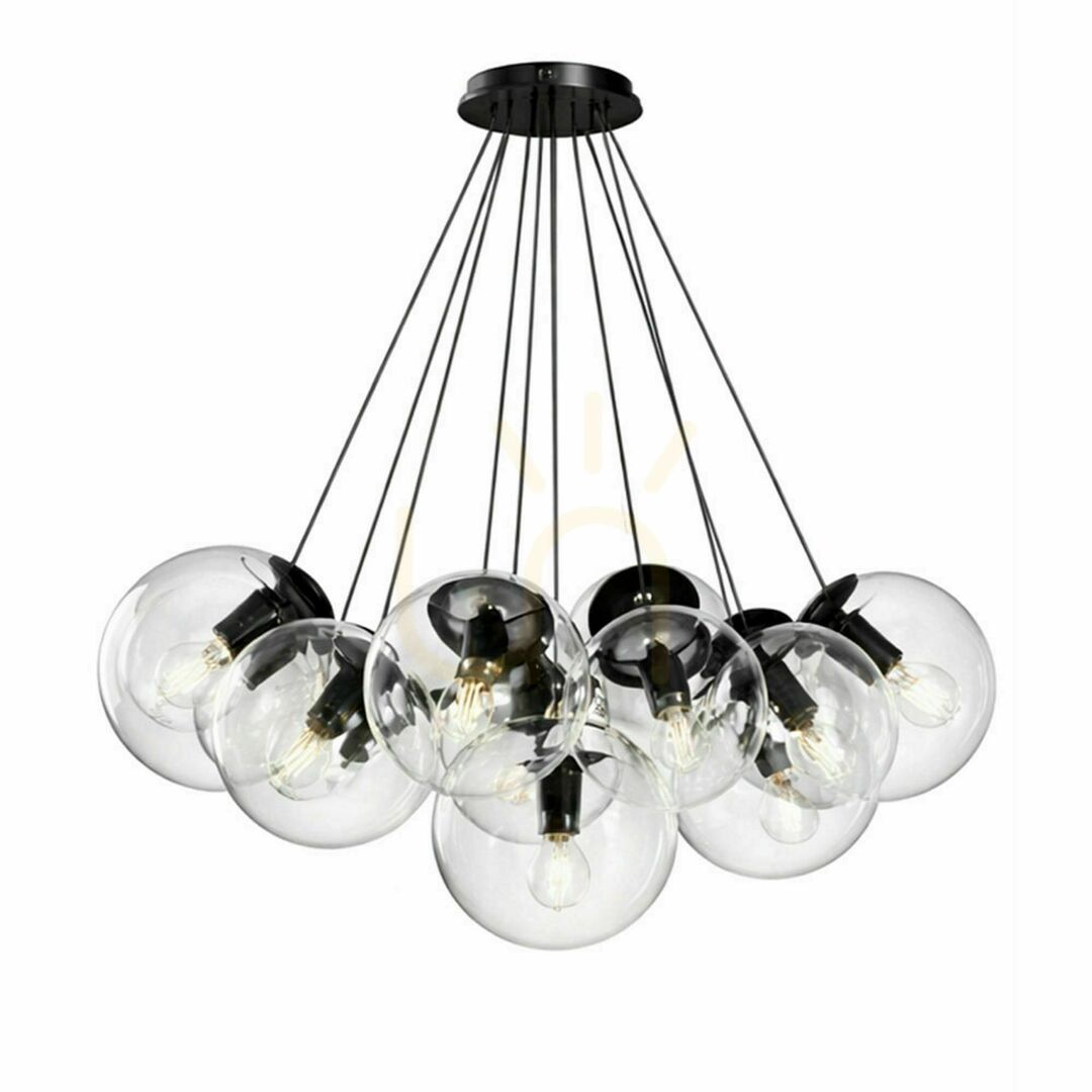 Kilátás Függőlámpa s.luce Orb Cluster, réz, üveg, 13 × E27, Ø20 cm-es gömbökkel Függőlámpa s.luce Orb Cluster, réz, üveg, 13 × E27, Ø20 cm-es gömbökkel