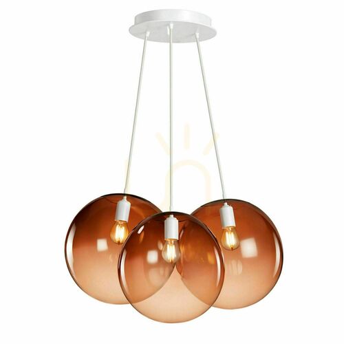 Jelölje be Függőlámpa s.luce Orb Cluster, barna üveg, 3 izzós, E27, 3 × Ø30 cm
