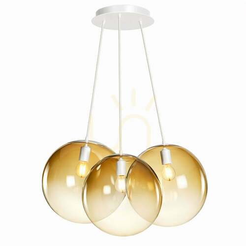 Jelölje be Függőlámpa s.luce Orb Cluster, 3 izzós, aranyszínű, üveg, 3 × Ø30 cm, E27