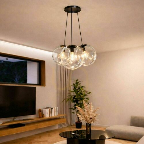 Jelölje be Függőlámpa s.luce Orb Cluster, 3 izzós, barna üveg, E27, Ø50 cm