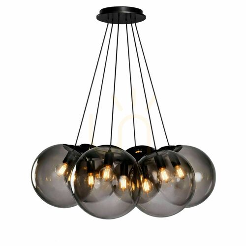 Jelölje be Függőlámpa s.luce Orb Cluster, 7 búrás, füstszínű üveg, E27, 7×Ø30 cm