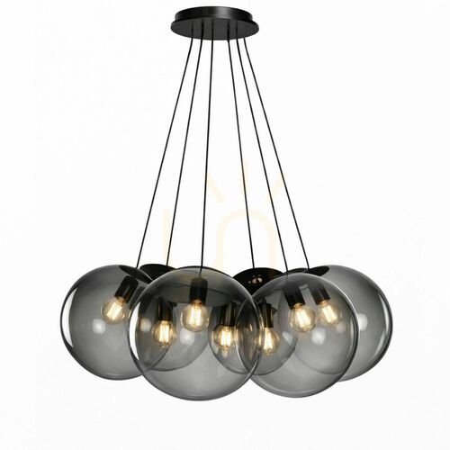 Jelölje be Függőlámpa s.luce Orb Cluster, 7 fényforrásos, füstszínű üveg, 7×Ø40 cm, E27