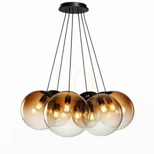 Függőlámpa s.luce Orb Cluster, 7 izzós, füstszínű üveg, 7×40 cm, E27 small 3