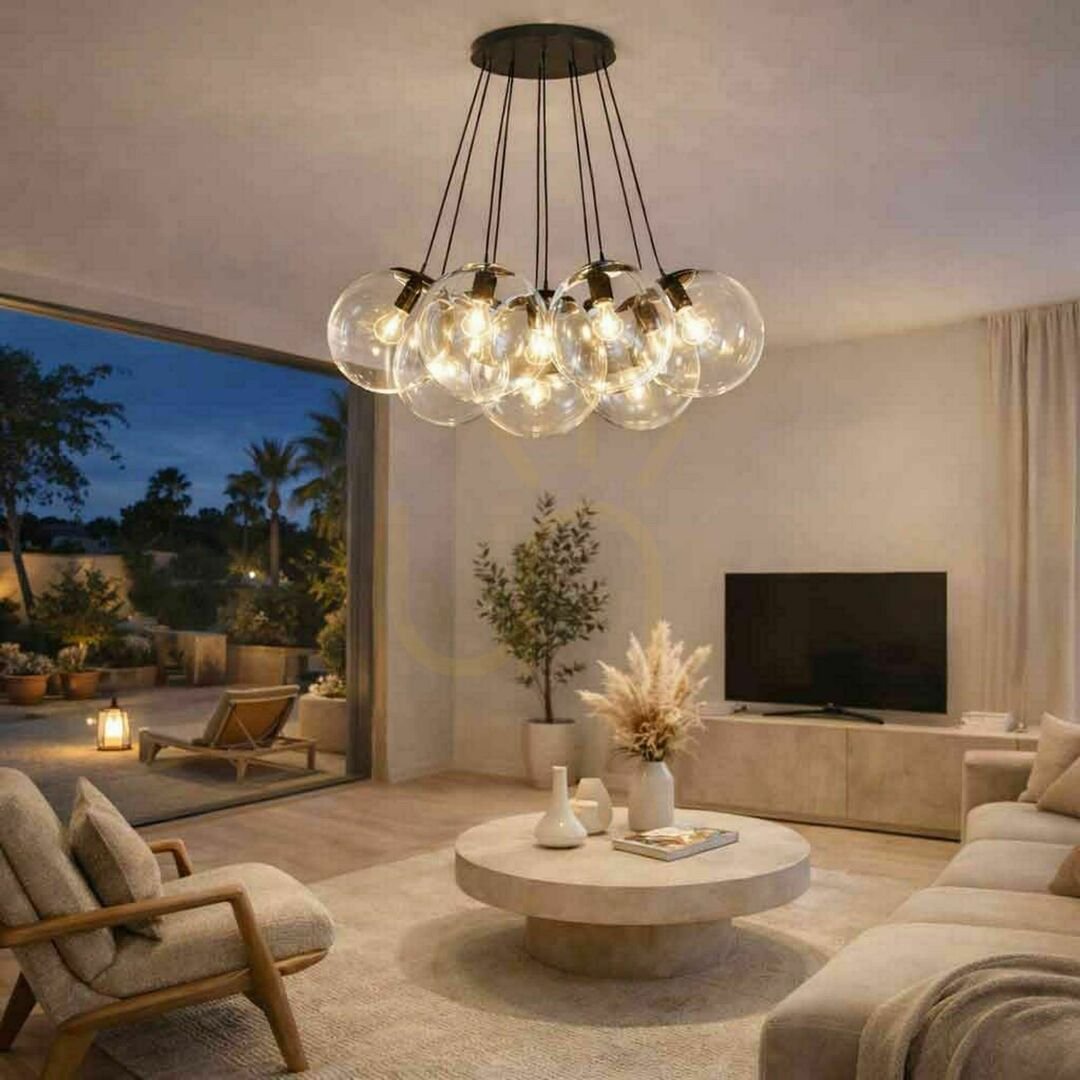 Előnézet Függőlámpa s.luce Orb Cluster, 7 fényforrásos, fehér üveg, 7×E27, Ø40 cm Függőlámpa s.luce Orb Cluster, 7 fényforrásos, fehér üveg, 7×E27, Ø40 cm