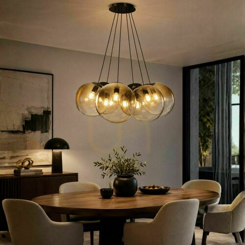 Jelölje be Függőlámpa s.luce Orb Cluster, 7 fényforrásos, fehér üveg, 7×E27, Ø40 cm