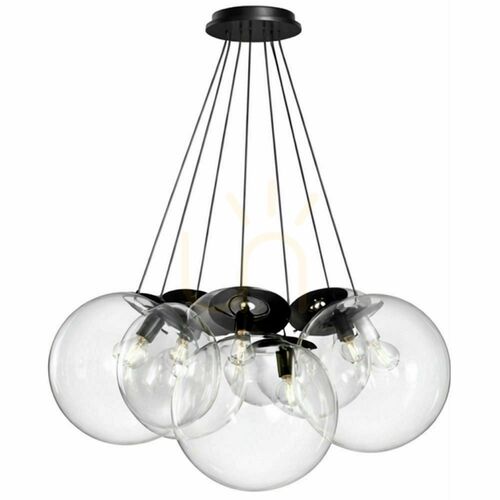 Jelölje be Függőlámpa s.luce Orb Cluster, 7 fényforrásos, átlátszó üveg, 7 × Ø40 cm, E27