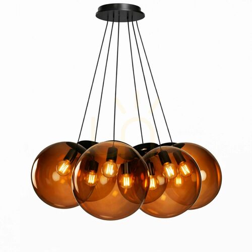 Jelölje be Függőlámpa s.luce Orb Cluster, 7 izzós, barna üveg, E27, 7×40 cm